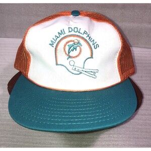 Miami Dolphins Vintage NFL Nesh snapback foam front Trucker Cap EUC
